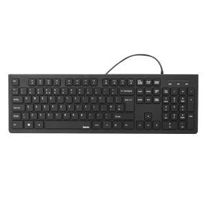 Teclado USB con cable Hama KC‑200, QWERTY (105 teclas), negro